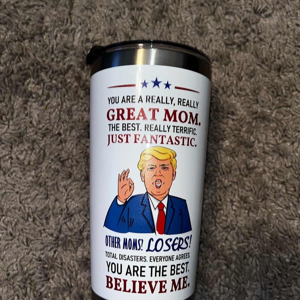 White Travel Tumbler with Graphic Design